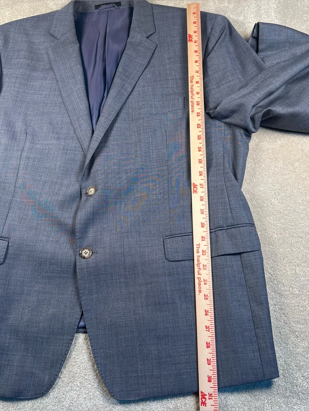 Lauren Ralph Lauren Sport Coat Blazer Slim Fit Blue 2 Button 100% Wool Men's 48R